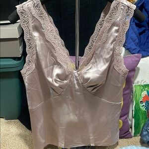 Express Elegant Lace Trim Satin Camisole